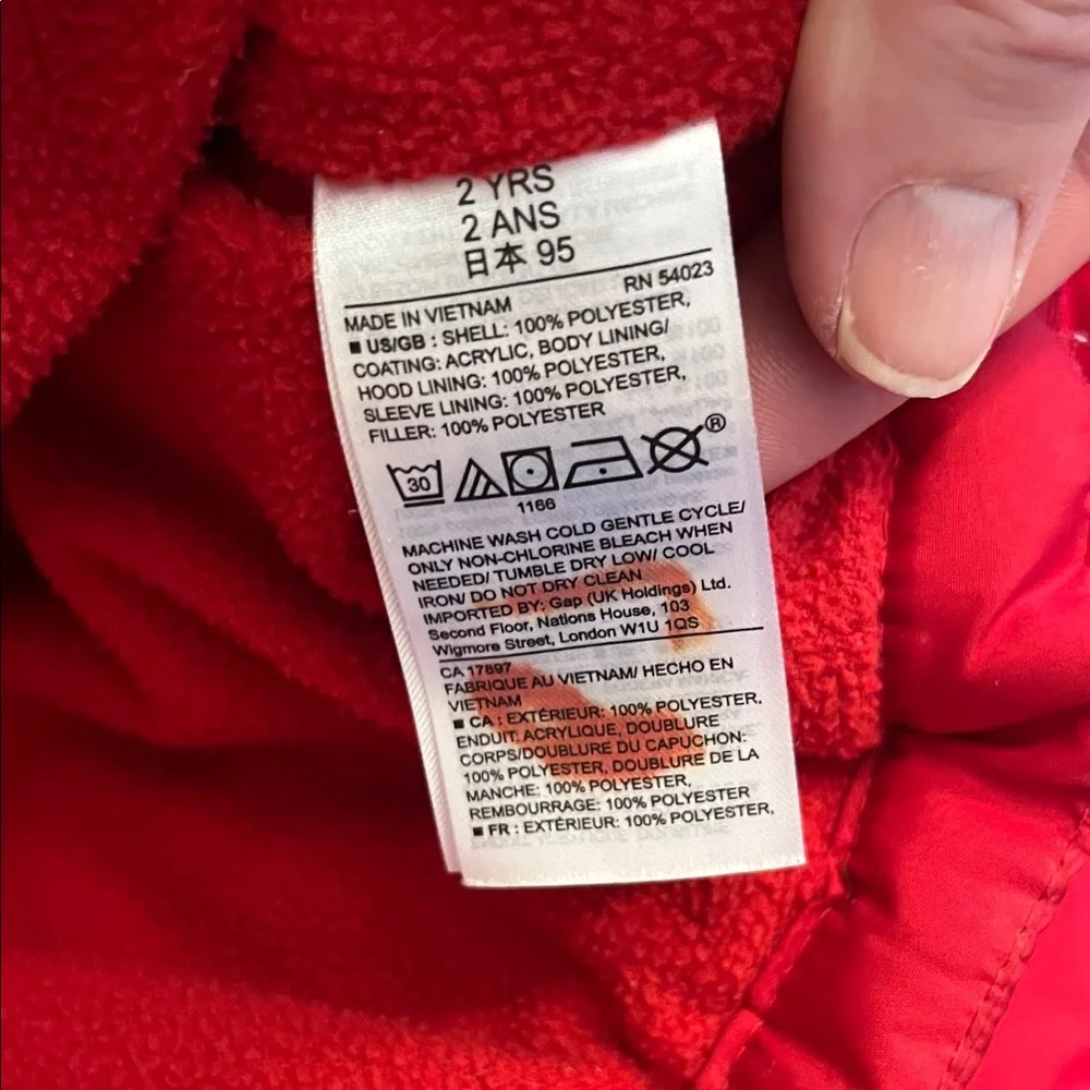 GAP Bright Red Kids Puffer Jacket